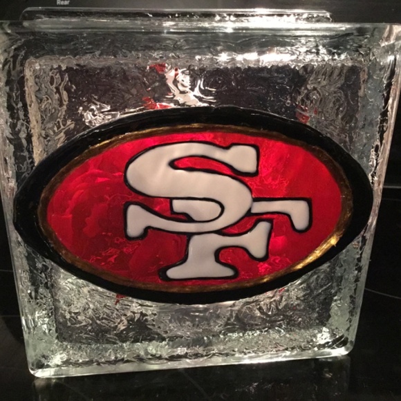 New, San Francisco 49ers HandPainted light up Stained glass block - Picture 2 of 4